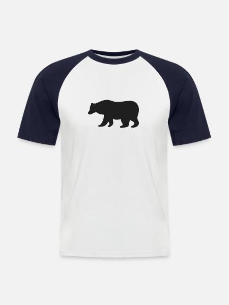 Bear - Männer Baseball-T-Shirt - Weiß/Navy