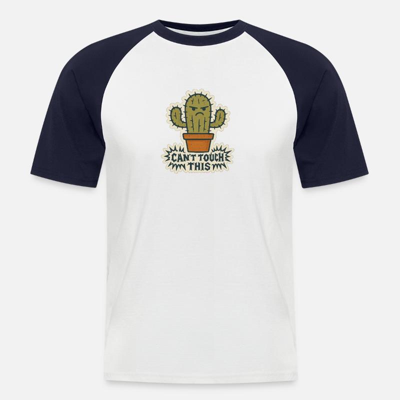 Cannot touch this - Cactus - Men's Baseball T-Shirt - white/navy