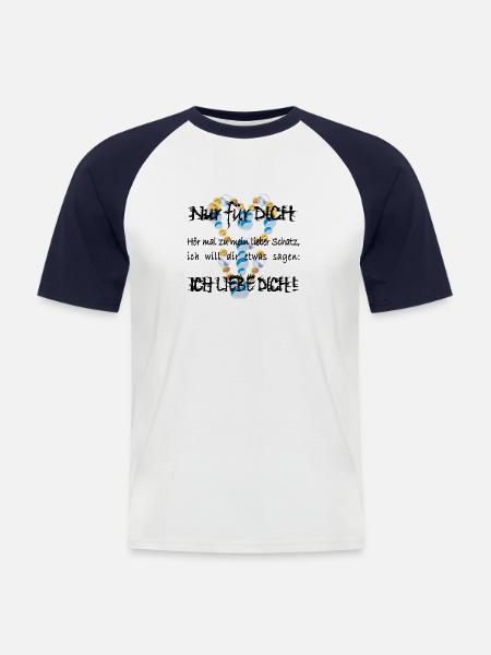Kun for dig min kære skat! Jeg elsker dig! - Kortærmet herre-baseballshirt - hvid/marineblå
