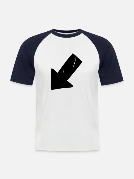 Arrow drawing sketch black - Men's Baseball T-Shirt - white/navy