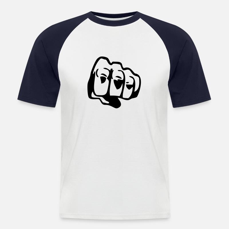 faust - Männer Baseball-T-Shirt - Weiß/Navy