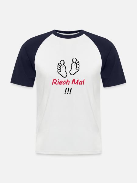 riech_mal - Männer Baseball-T-Shirt - Weiß/Navy
