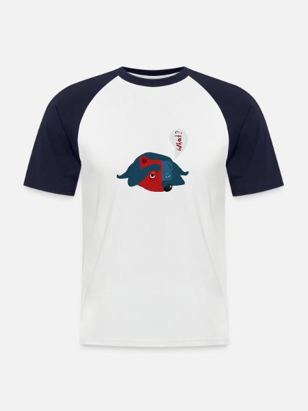 Hund - Männer Baseball-T-Shirt - Weiß/Navy