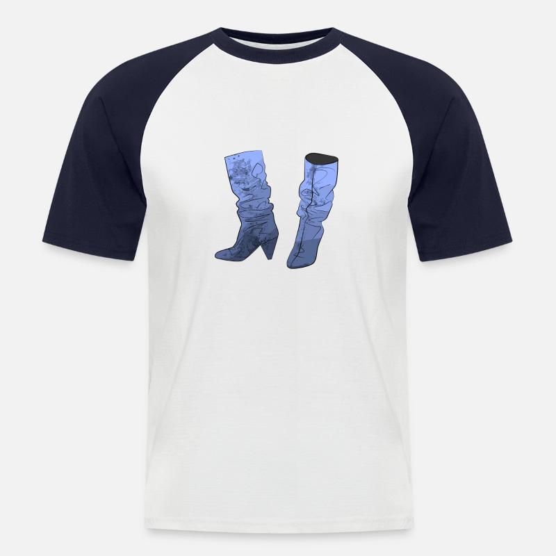 Frauen Stiefel Schuh Geschenk - Männer Baseball-T-Shirt - Weiß/Navy