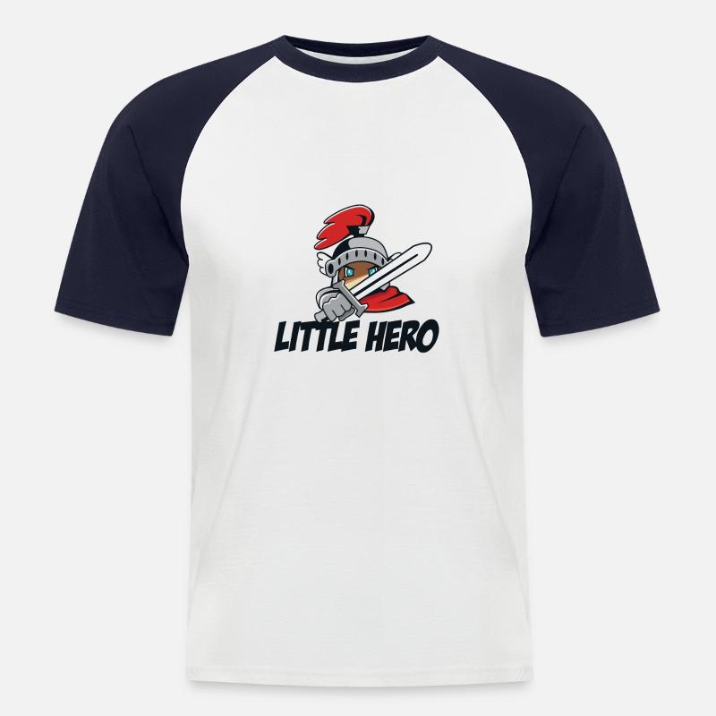 Kleiner Held - Männer Baseball-T-Shirt - Weiß/Navy