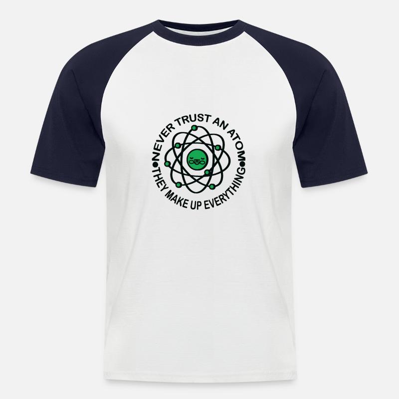 Atom Wissenschaft Science - Männer Baseball-T-Shirt - Weiß/Navy
