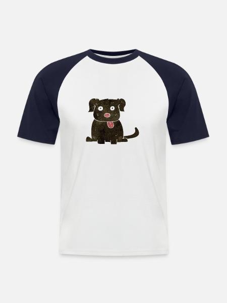 Hund - Männer Baseball-T-Shirt - Weiß/Navy