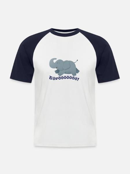 Wildtiere - Männer Baseball-T-Shirt - Weiß/Navy