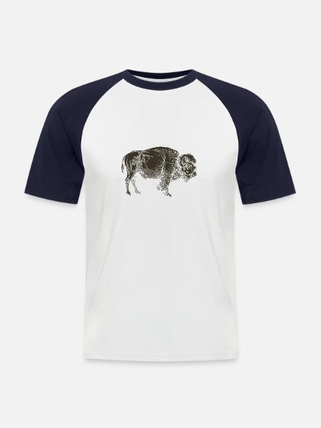 Wildtiere - Männer Baseball-T-Shirt - Weiß/Navy