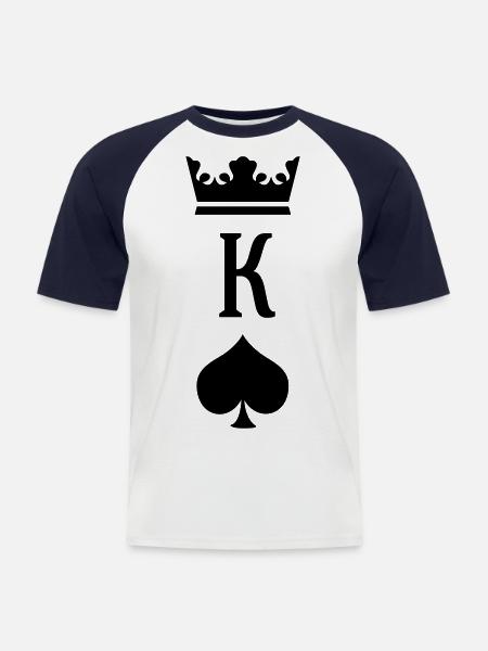 King Pik - Männer Baseball-T-Shirt - Weiß/Navy