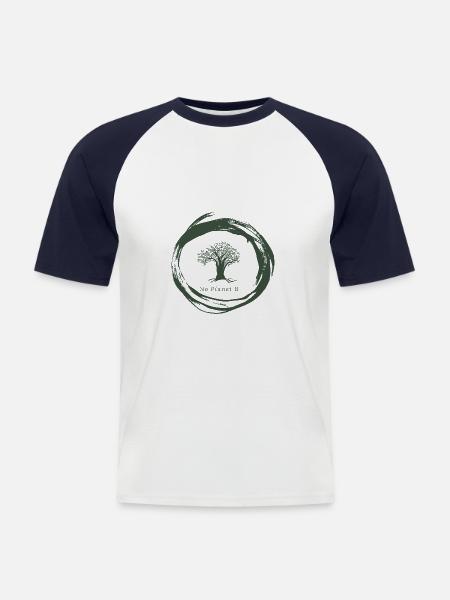 No Planet B - Protection de l’environnement - T-shirt baseball manches courtes Homme - blanc/marine