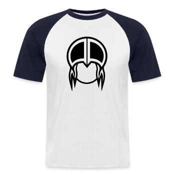 Wikingerhelm Krieger - Männer Baseball-T-Shirt - Weiß/Navy - Vorne - Nik (191cm)