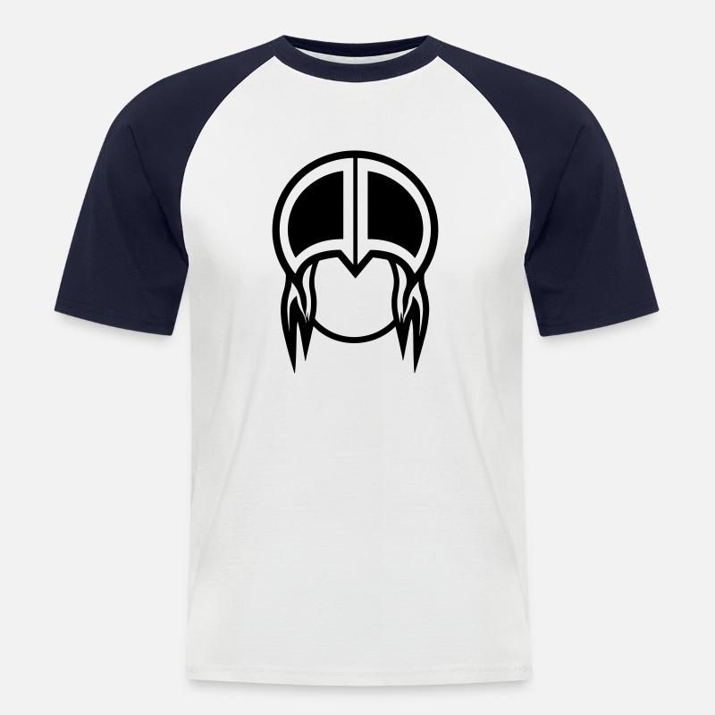 Wikingerhelm Krieger - Männer Baseball-T-Shirt - Weiß/Navy