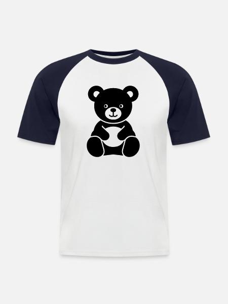 Teddybär - Männer Baseball-T-Shirt - Weiß/Navy