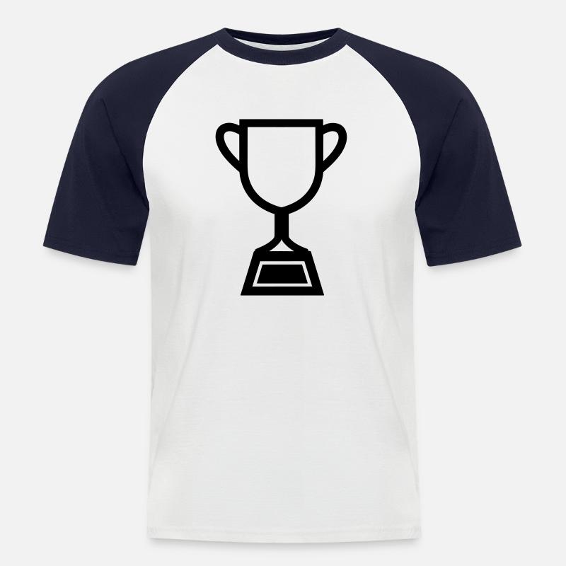 Trophäe - Männer Baseball-T-Shirt - Weiß/Navy