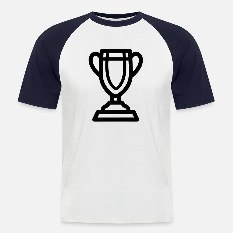 Trophäe - Männer Baseball-T-Shirt - Weiß/Navy