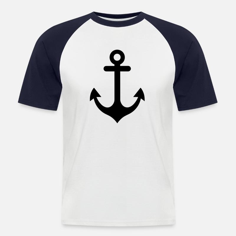 Anker - Männer Baseball-T-Shirt - Weiß/Navy