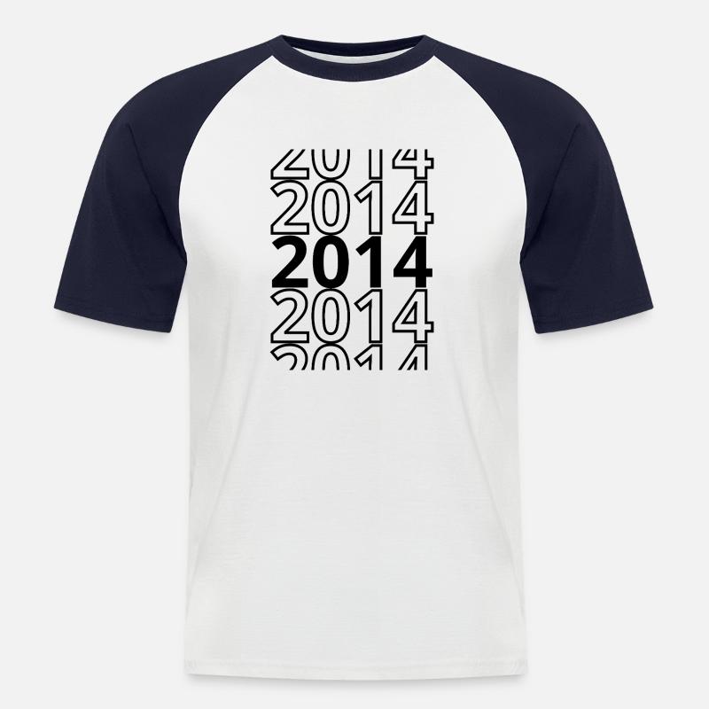 2014 2014 2014 - Men's Baseball T-Shirt - white/navy