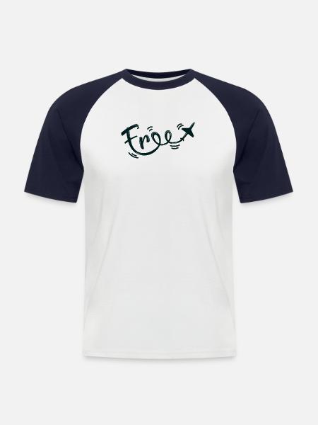 Free freedom fly free - Men's Baseball T-Shirt - white/navy