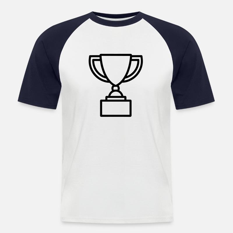 Trophäe - Männer Baseball-T-Shirt - Weiß/Navy
