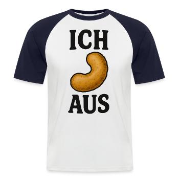 Ich Flip Aus Erdnuss Flips Spruch - Männer Baseball-T-Shirt - Weiß/Navy - Vorne - Nik (191cm)
