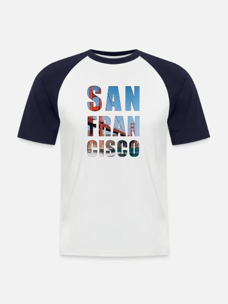 San Francisco - Traumstadt - Männer Baseball-T-Shirt - Weiß/Navy