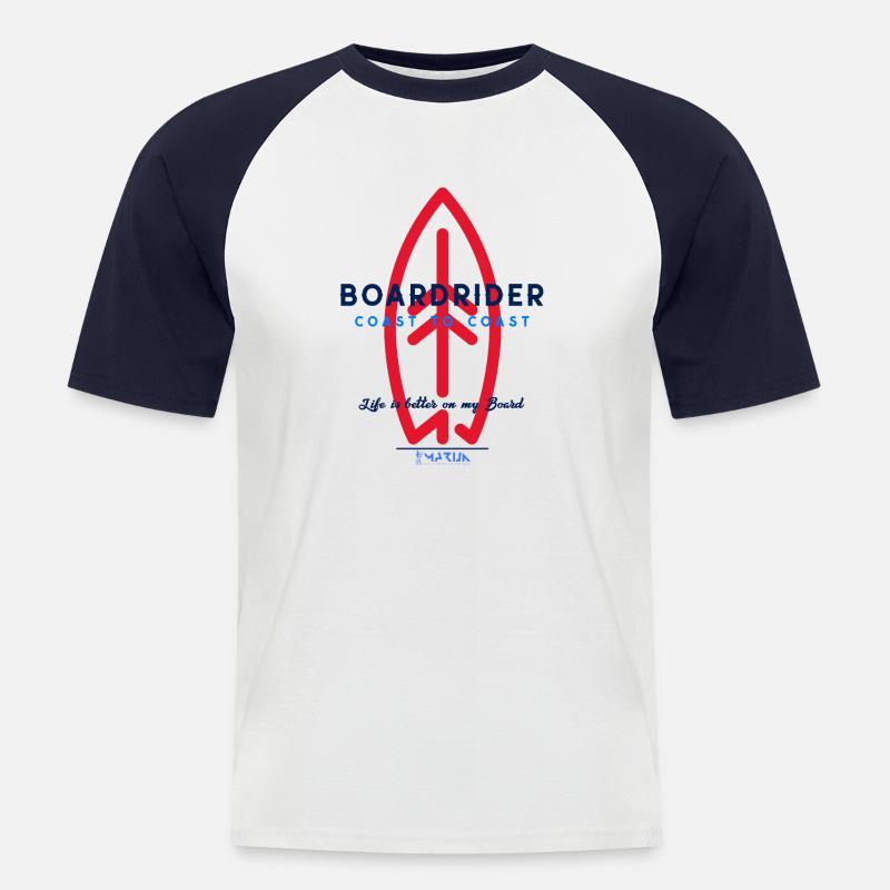 ocean is calling boardriding moc5c - Männer Baseball-T-Shirt - Weiß/Navy