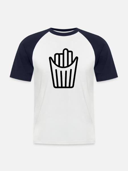 French fries cone - Men's Baseball T-Shirt - white/navy