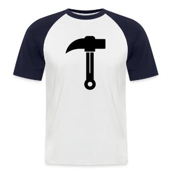 axe - Men's Baseball T-Shirt - white/navy - Front - Nik (191cm)