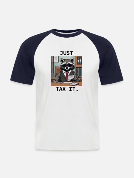 just tax it waschbär - Männer Baseball-T-Shirt - Weiß/Navy