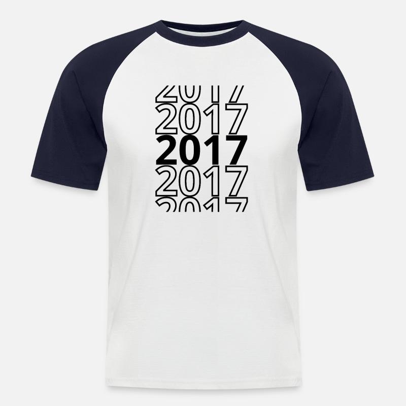 2017 2017 2017 - Männer Baseball-T-Shirt - Weiß/Navy