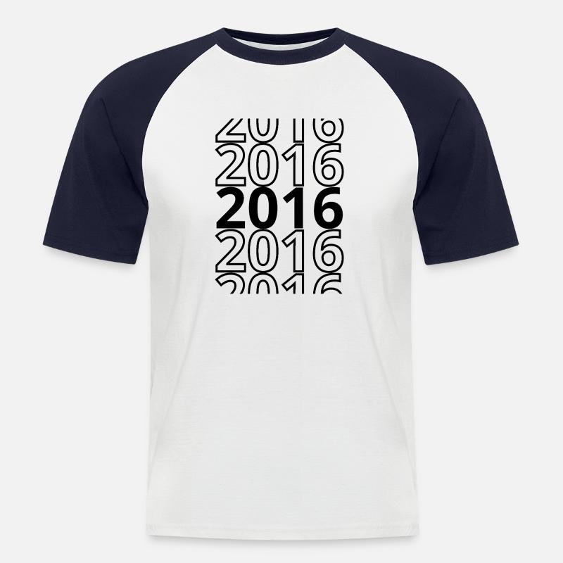 2016 2016 2016 - Männer Baseball-T-Shirt - Weiß/Navy