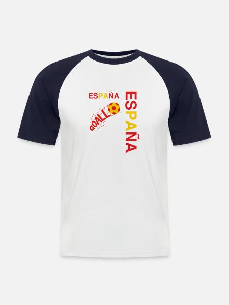 Spain football team supporter - Men's Baseball T-Shirt - white/navy