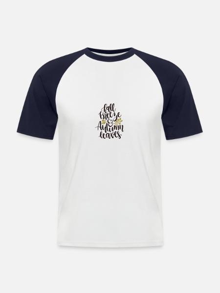 Fall Breeze and Autumn Leaves - Men's Baseball T-Shirt - white/navy