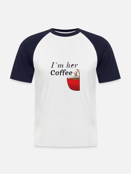 Paarshirt - Coffee & Milk, Coffee & Milk - Men's Baseball T-Shirt - white/navy
