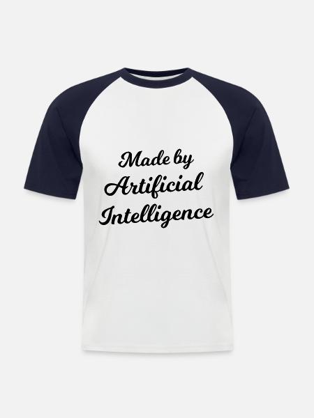 Made by Artificial Inteligence - Men's Baseball T-Shirt - white/navy