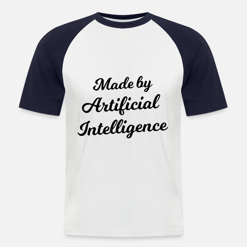 Made by Artificial Inteligence - Men's Baseball T-Shirt - white/navy