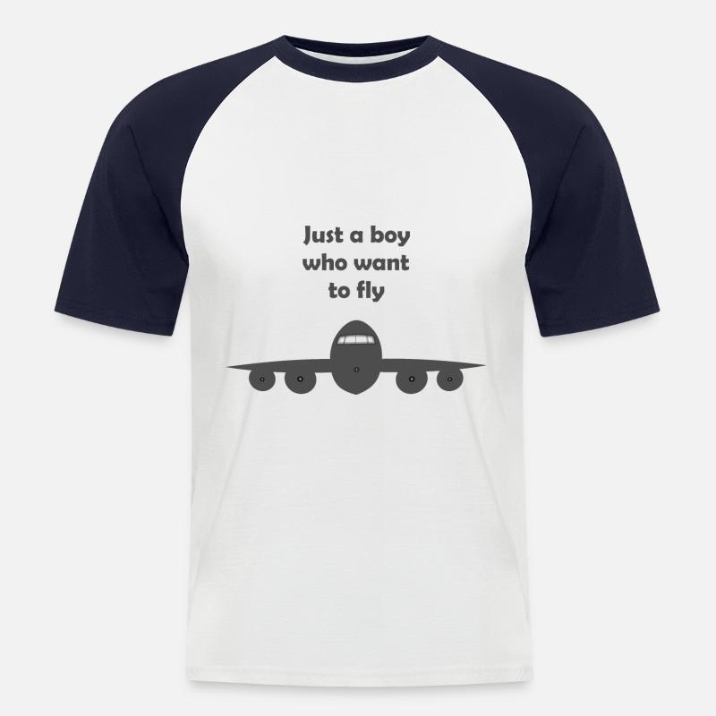 Der Pilot - Männer Baseball-T-Shirt - Weiß/Navy