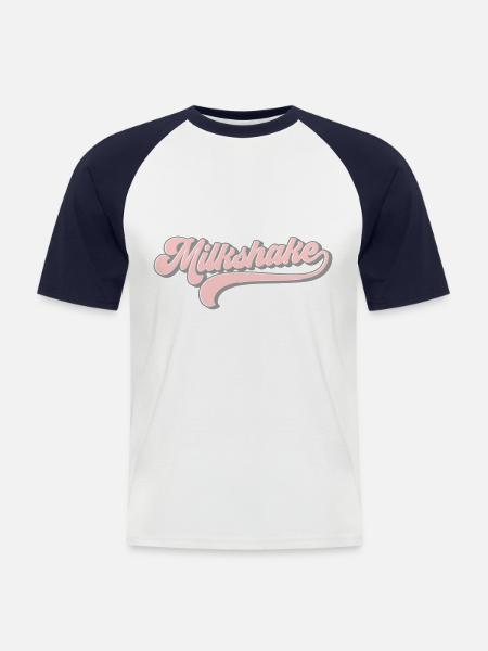 Milkshake | Farben änderbar - Männer Baseball-T-Shirt - Weiß/Navy