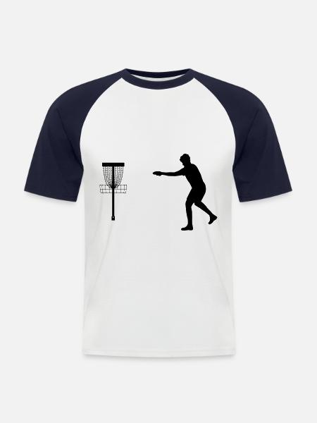 Frisbee Discgolf Putt - Männer Baseball-T-Shirt - Weiß/Navy