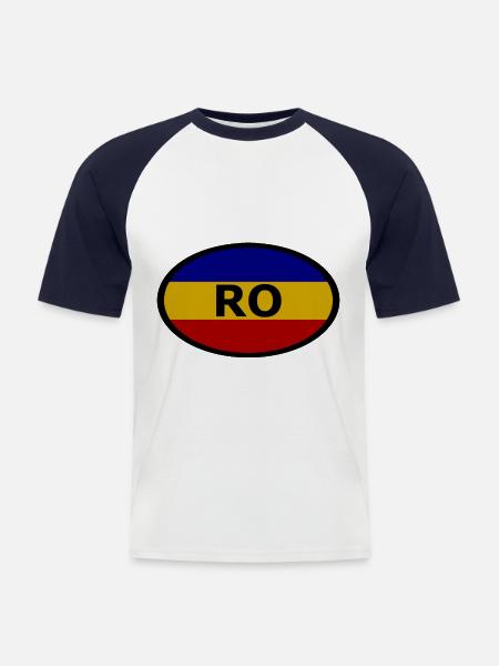The fans from Romania - Men's Baseball T-Shirt - white/navy