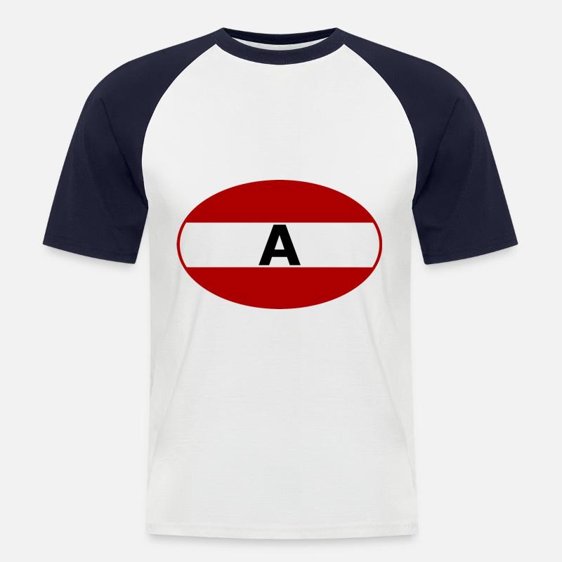 Auto Aufkleber Österreich - Männer Baseball-T-Shirt - Weiß/Navy
