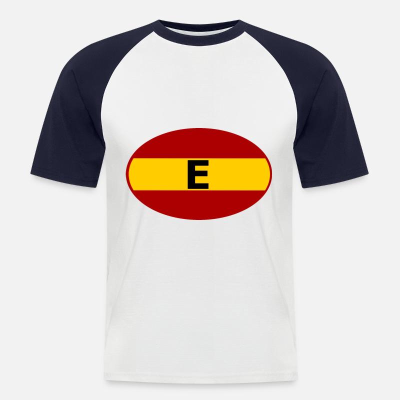 Auto Aufkleber Spanien - Männer Baseball-T-Shirt - Weiß/Navy