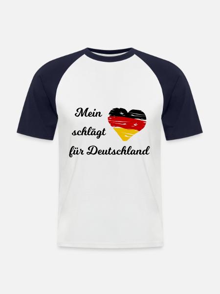 Die Deutschland Liebe - Männer Baseball-T-Shirt - Weiß/Navy