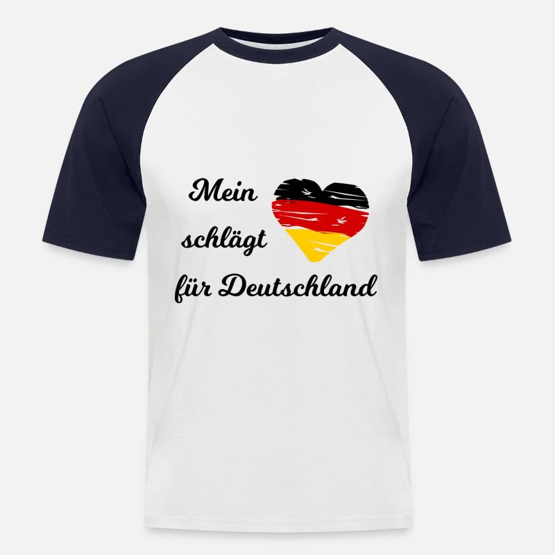 Die Deutschland Liebe - Männer Baseball-T-Shirt - Weiß/Navy