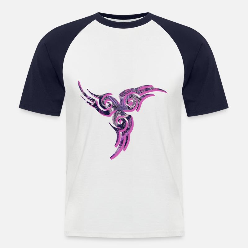 keltisches symbol e 75 - Männer Baseball-T-Shirt - Weiß/Navy