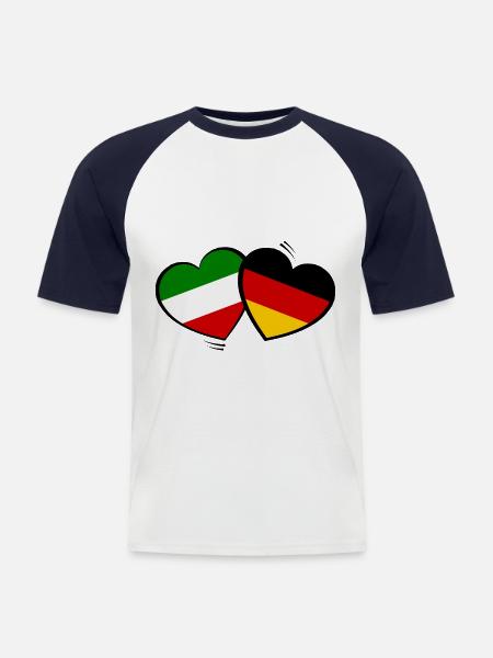 German-Italian partners - Men's Baseball T-Shirt - white/navy