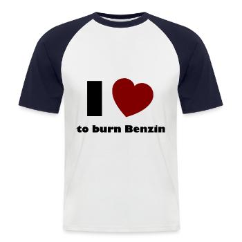 The Petrol Friends - Men's Baseball T-Shirt - white/navy - Front - Nik (191cm)