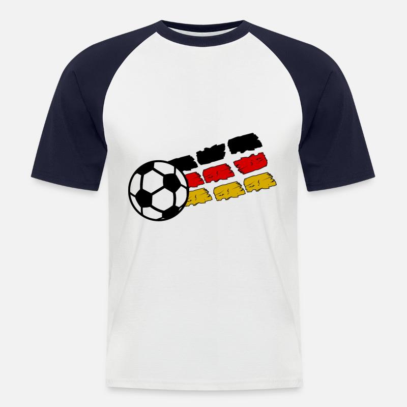 Das deutsche Team - Männer Baseball-T-Shirt - Weiß/Navy