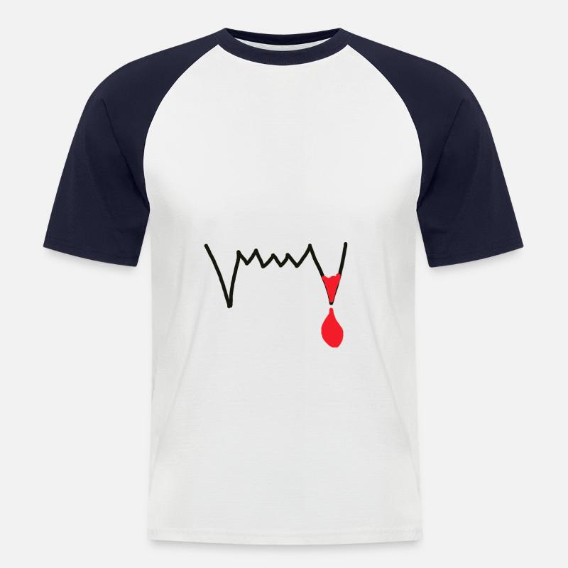 Vampire teeth Vampire bite Vampire - Men's Baseball T-Shirt - white/navy